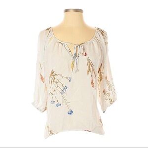 🌺 Wishful Park Boho Floral 3/4 Sleeve Cutout Flowy Peasant Blouse Size S